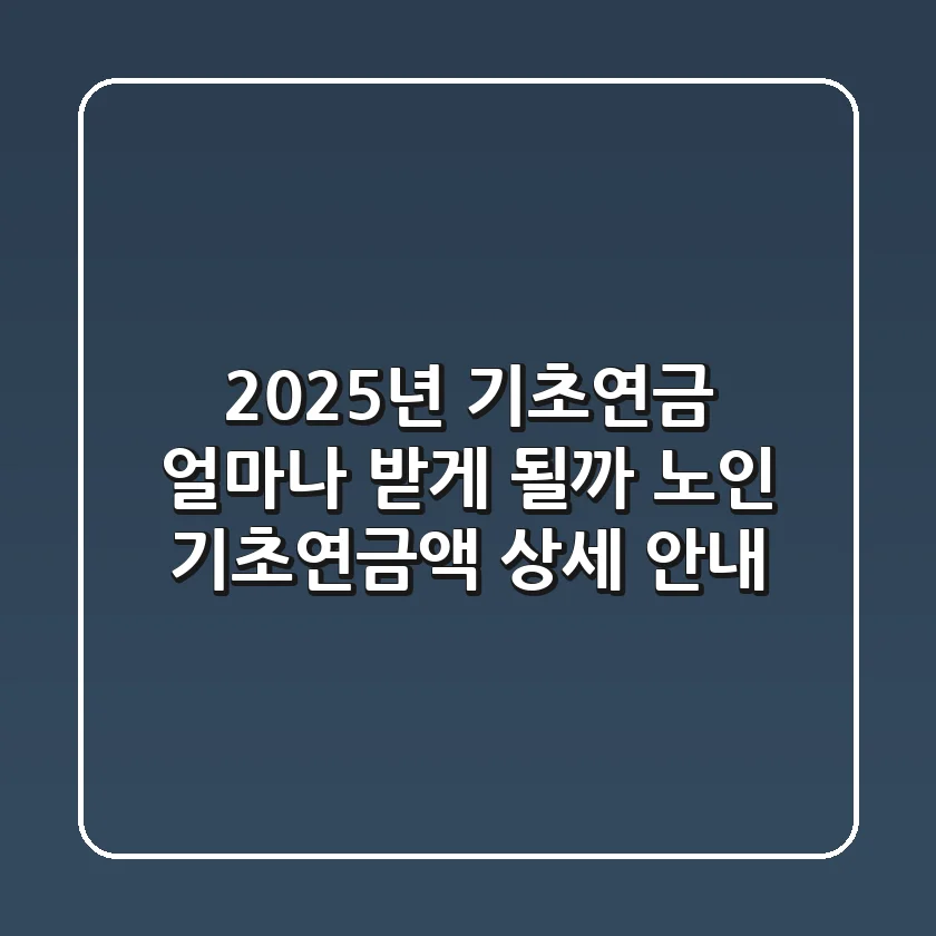 2025년 기초연금 얼마나 받게 될까 노인 기초연금액 상세 안내