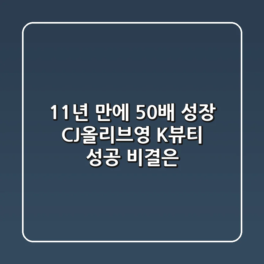 11년 만에 50배 성장! CJ올리브영 K뷰티 성공, 비결은?