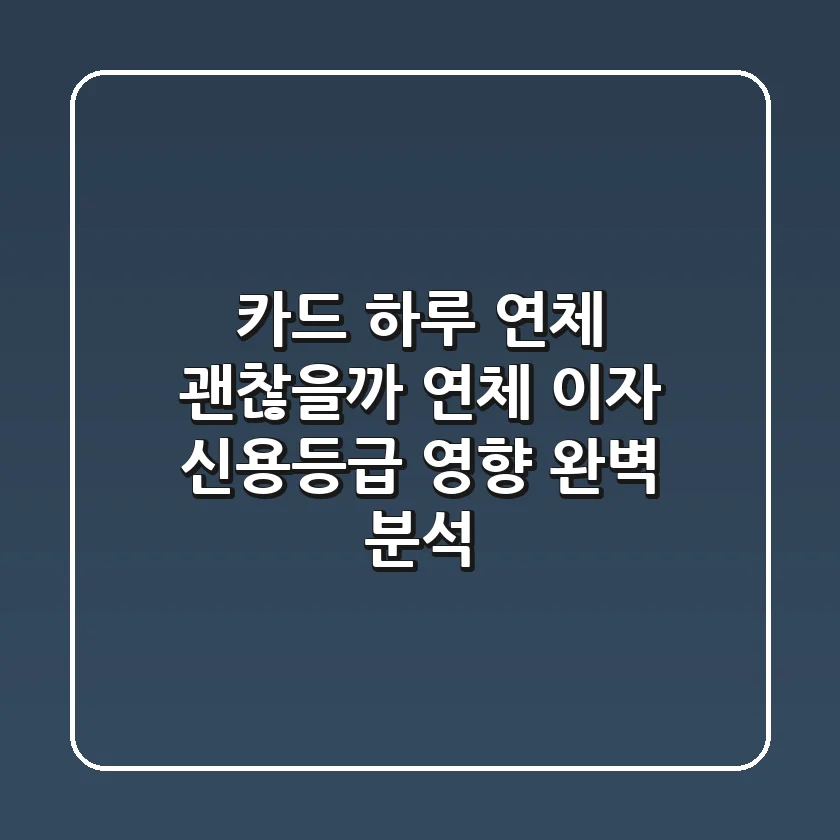 카드 하루 연체, 괜찮을까? 연체 이자 & 신용등급 영향 완벽 분석