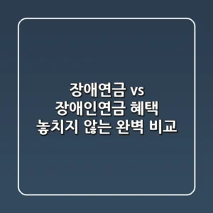 장애연금 vs 장애인연금: 혜택 놓치지 않는 완벽 비교!