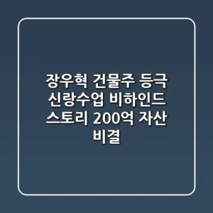 장우혁 건물주 등극! 신랑수업 비하인드 스토리 & 200억 자산 비결