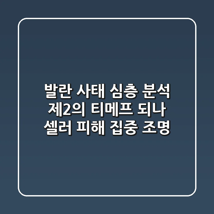 발란 사태 심층 분석: 제2의 티메프 되나? 셀러 피해 집중 조명