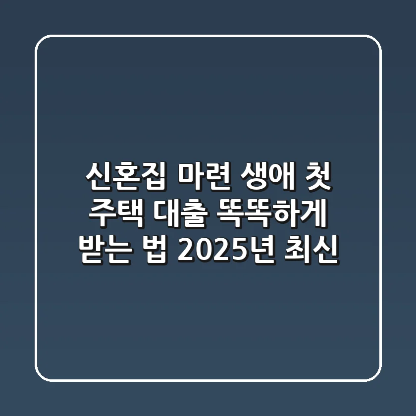 신혼집 마련, 생애 첫 주택 대출 똑똑하게 받는 법 (2025년 최신)