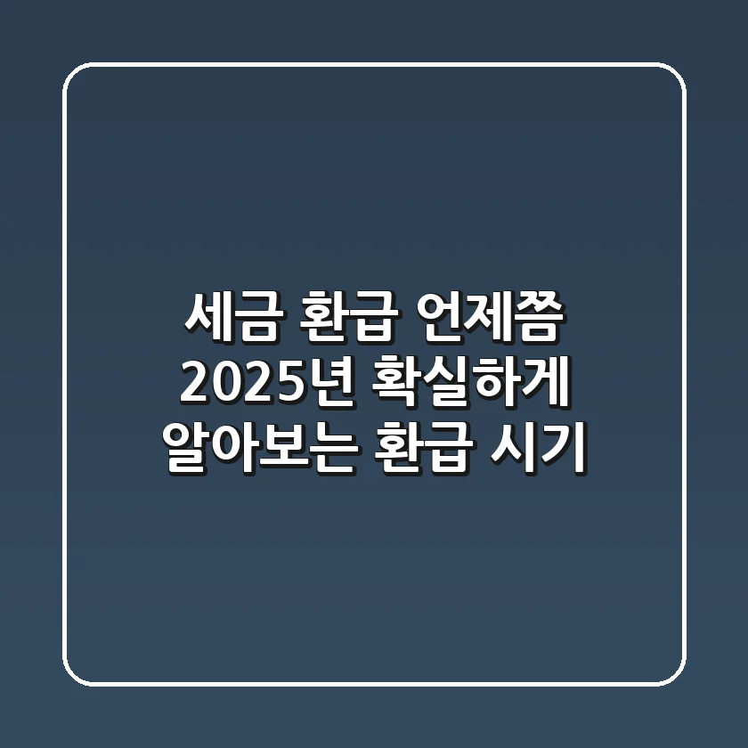 세금 환급, 언제쯤? 2025년 확실하게 알아보는 환급 시기!