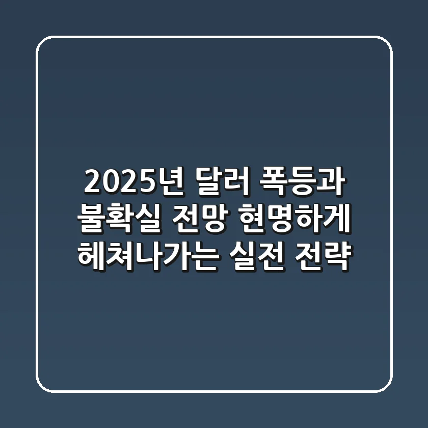 2025년 달러 폭등과 불확실 전망, 현명하게 헤쳐나가는 실전 전략