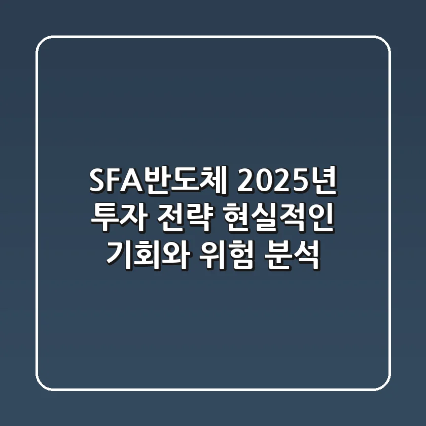 SFA반도체 2025년 투자 전략: 현실적인 기회와 위험 분석
