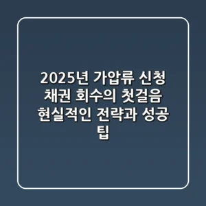 2025년 가압류 신청, 채권 회수의 첫걸음: 현실적인 전략과 성공 팁