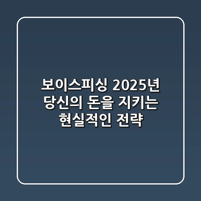 보이스피싱, 2025년 당신의 돈을 지키는 현실적인 전략
