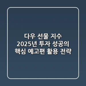 다우 선물 지수, 2025년 투자 성공의 '핵심 예고편' 활용 전략