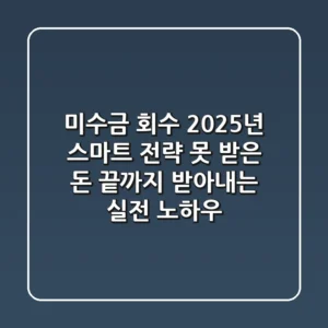 미수금 회수, 2025년 스마트 전략: 못 받은 돈 끝까지 받아내는 실전 노하우