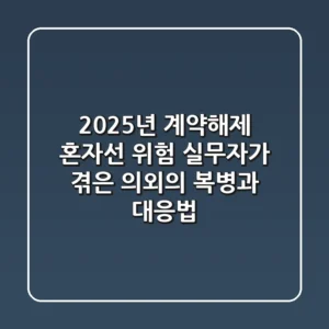 2025년 계약해제, 혼자선 위험! 실무자가 겪은 의외의 복병과 대응법
