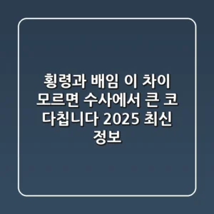 횡령과 배임, 이 차이 모르면 수사에서 큰 코 다칩니다 (2025 최신 정보)