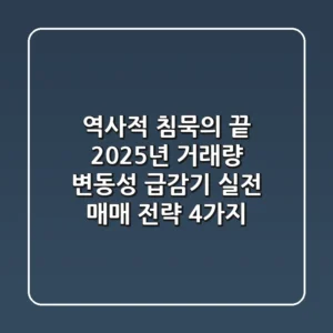 "역사적 침묵의 끝", 2025년 거래량 변동성 급감기, 실전 매매 전략 4가지