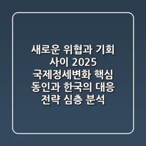 "새로운 위협과 기회 사이", 2025 국제정세변화 핵심 동인과 한국의 대응 전략 심층 분석