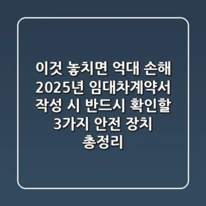 "이것 놓치면 억대 손해", 2025년 임대차계약서 작성 시 반드시 확인할 '3가지 안전 장치' 총정리