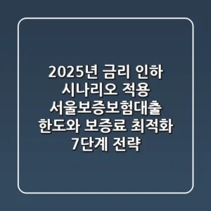 "2025년 금리 인하 시나리오 적용", 서울보증보험대출 한도와 보증료 최적화 7단계 전략