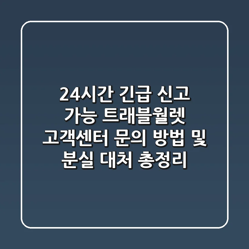 "24시간 긴급 신고 가능", 트래블월렛 고객센터 문의 방법 및 분실 대처 총정리