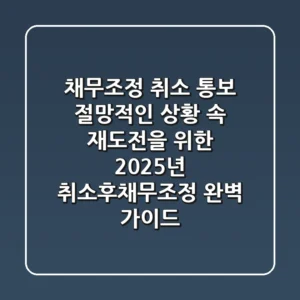 "채무조정 취소 통보", 절망적인 상황 속 재도전을 위한 2025년 취소후채무조정 완벽 가이드