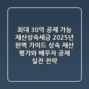 "최대 30억 공제 가능?" 재산상속세금 2025년 완벽 가이드: 상속 재산 평가와 배우자 공제 실전 전략