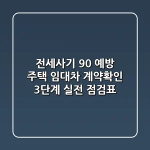 "전세사기 90% 예방", 주택 임대차 계약확인 3단계 실전 점검표