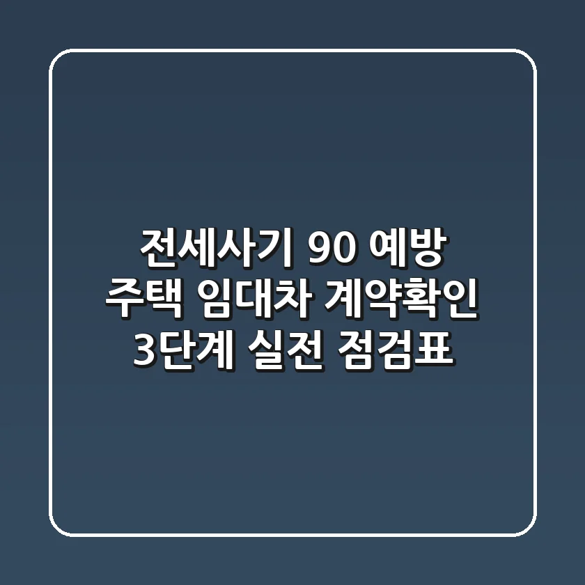 "전세사기 90% 예방", 주택 임대차 계약확인 3단계 실전 점검표