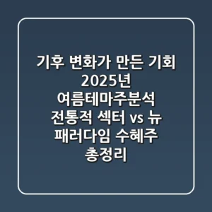 "기후 변화가 만든 기회", 2025년 여름테마주분석: 전통적 섹터 vs. 뉴 패러다임 수혜주 총정리
