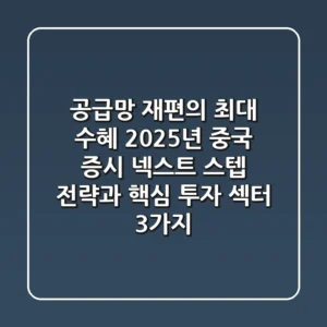 "공급망 재편의 최대 수혜", 2025년 중국 증시 넥스트 스텝 전략과 핵심 투자 섹터 3가지