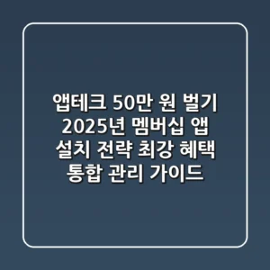 "앱테크 50만 원 벌기?", 2025년 멤버십 앱 설치 전략: 최강 혜택 통합 관리 가이드