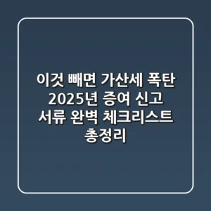 "이것 빼면 가산세 폭탄", 2025년 증여 신고 서류 완벽 체크리스트 총정리