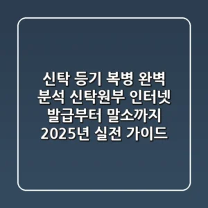 "신탁 등기" 복병 완벽 분석: 신탁원부 인터넷 발급부터 말소까지 2025년 실전 가이드