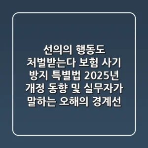 "선의의 행동도 처벌받는다", 보험 사기 방지 특별법 2025년 개정 동향 및 실무자가 말하는 오해의 경계선