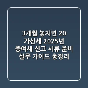 "3개월 놓치면 20% 가산세", 2025년 증여세 신고 서류 준비 실무 가이드 총정리