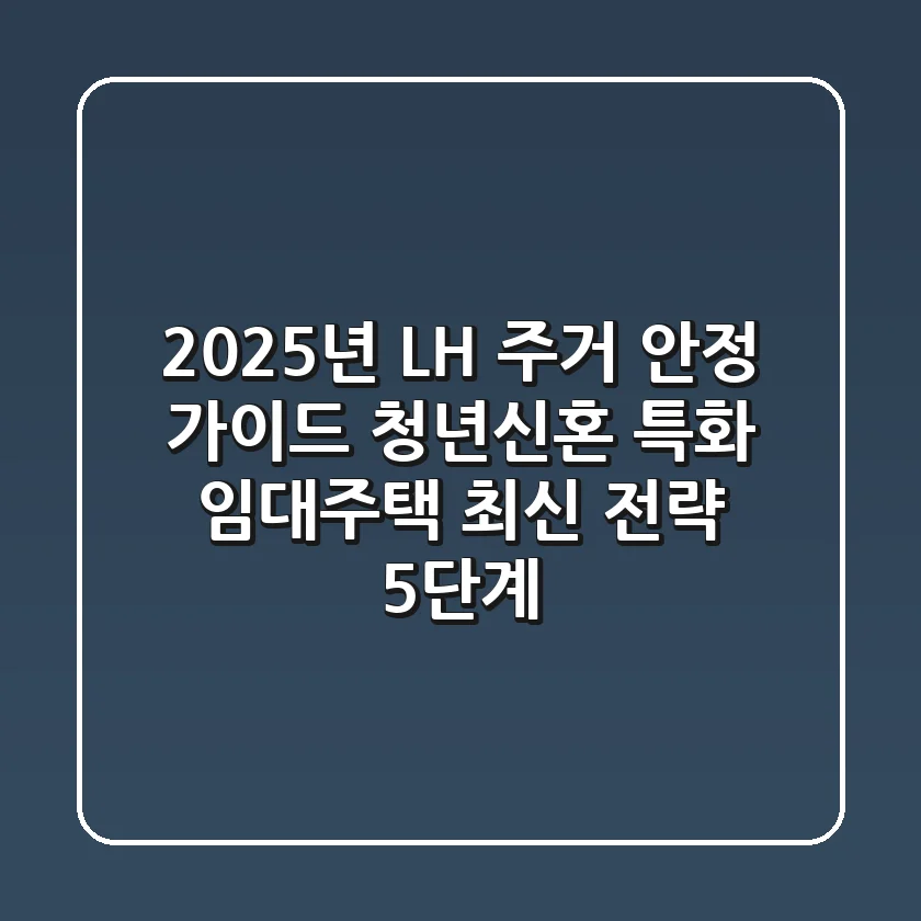 "2025년 LH 주거 안정 가이드", 청년·신혼 특화 임대주택 최신 전략 5단계
