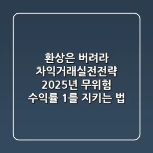"환상은 버려라", 차익거래실전전략: 2025년 무위험 수익률 1%를 지키는 법
