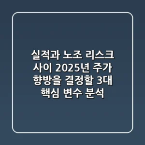 "실적과 노조 리스크 사이", 2025년 주가 향방을 결정할 3대 핵심 변수 분석