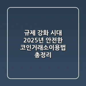 규제 강화 시대, 2025년 안전한 코인거래소이용법 총정리