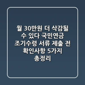 “월 30만원 더 삭감될 수 있다”, 국민연금 조기수령 서류 제출 전 ‘확인사항 5가지’ 총정리
