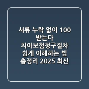 "서류 누락 없이 100% 받는다", 치아보험청구절차 쉽게 이해하는 법 총정리 (2025 최신)