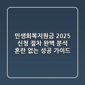 민생회복지원금 2025, '신청 절차' 완벽 분석: 혼란 없는 성공 가이드