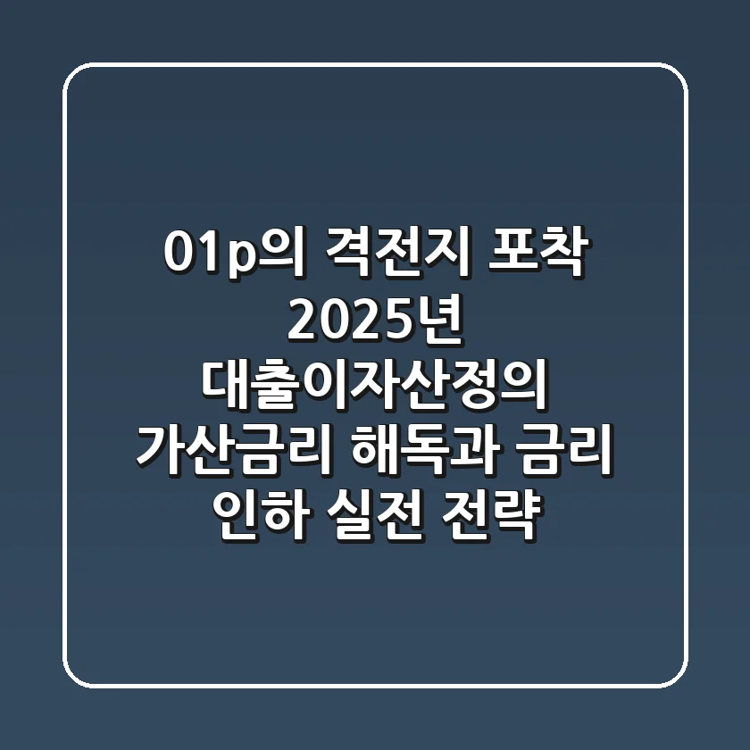 "0.1%p의 격전지 포착", 2025년 대출이자산정의 가산금리 해독과 금리 인하 실전 전략