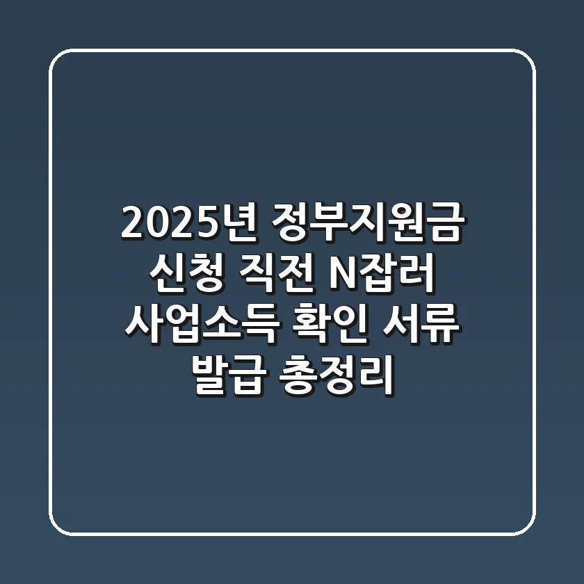 "2025년 정부지원금 신청 직전?", N잡러 사업소득 확인 서류 발급 총정리