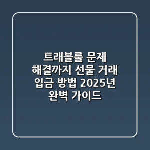 "트래블룰 문제 해결까지", 선물 거래 입금 방법 2025년 완벽 가이드