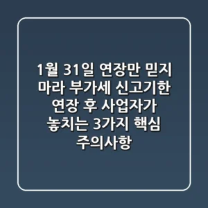 "1월 31일 연장만 믿지 마라", 부가세 신고기한 연장 후 사업자가 놓치는 3가지 핵심 주의사항