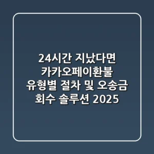 "24시간 지났다면?", 카카오페이환불 유형별 절차 및 오송금 회수 솔루션 2025