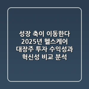 "성장 축이 이동한다", 2025년 헬스케어 대장주 투자: 수익성과 혁신성 비교 분석
