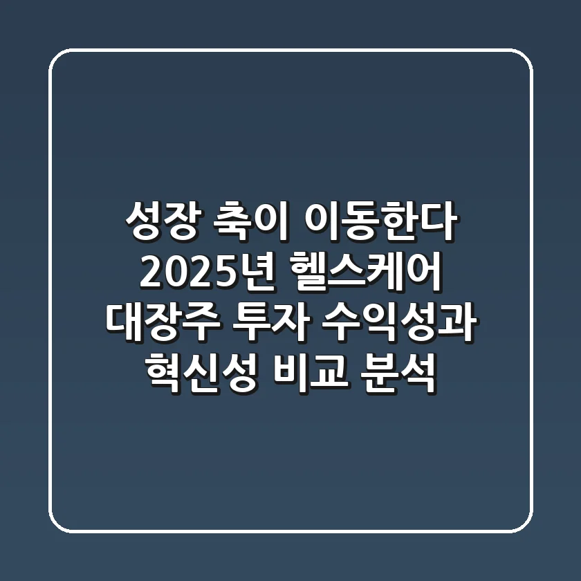 "성장 축이 이동한다", 2025년 헬스케어 대장주 투자: 수익성과 혁신성 비교 분석
