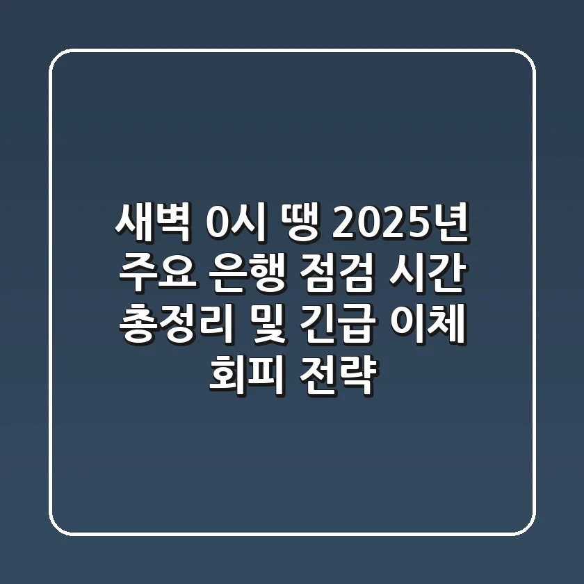 "새벽 0시 땡!", 2025년 주요 은행 점검 시간 총정리 및 긴급 이체 회피 전략