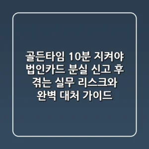 "골든타임 10분 지켜야", 법인카드 분실 신고 후 겪는 실무 리스크와 완벽 대처 가이드