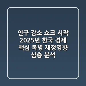 "인구 감소 쇼크 시작", 2025년 한국 경제 핵심 복병 재정영향 심층 분석
