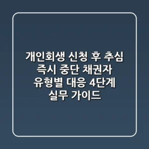 "개인회생 신청 후 추심 즉시 중단?", 채권자 유형별 대응 4단계 실무 가이드